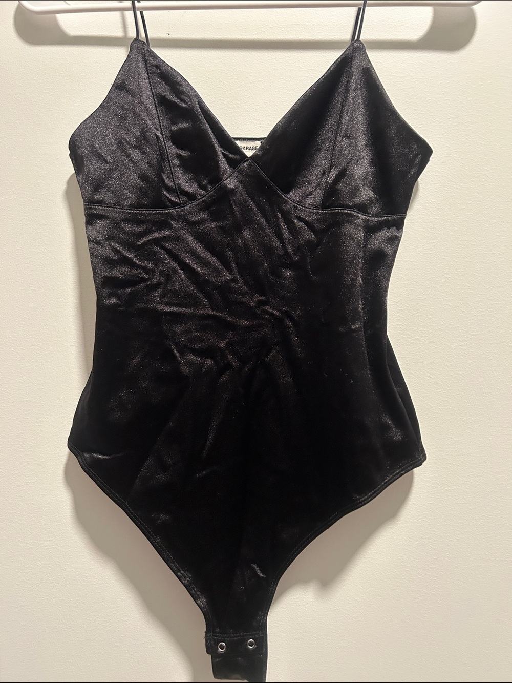 Garage Black Satin Bodysuit